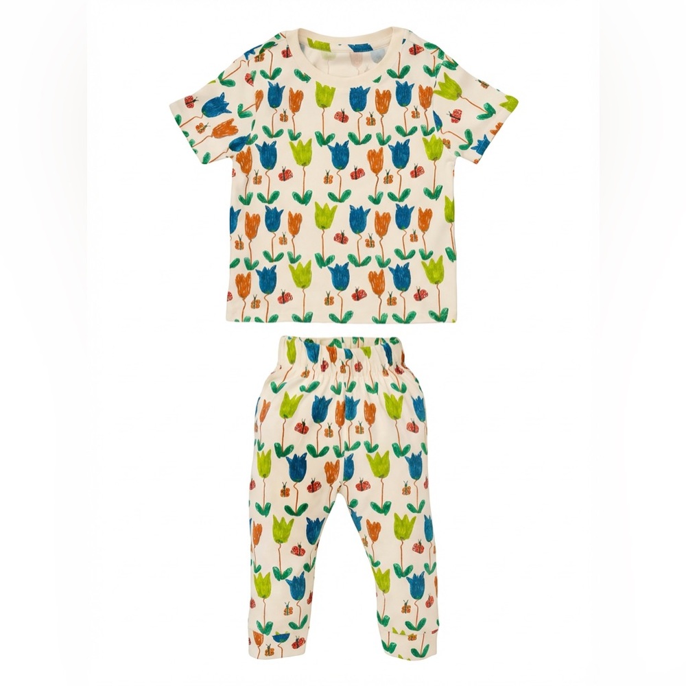 Tulip Print Kids Pajama Set